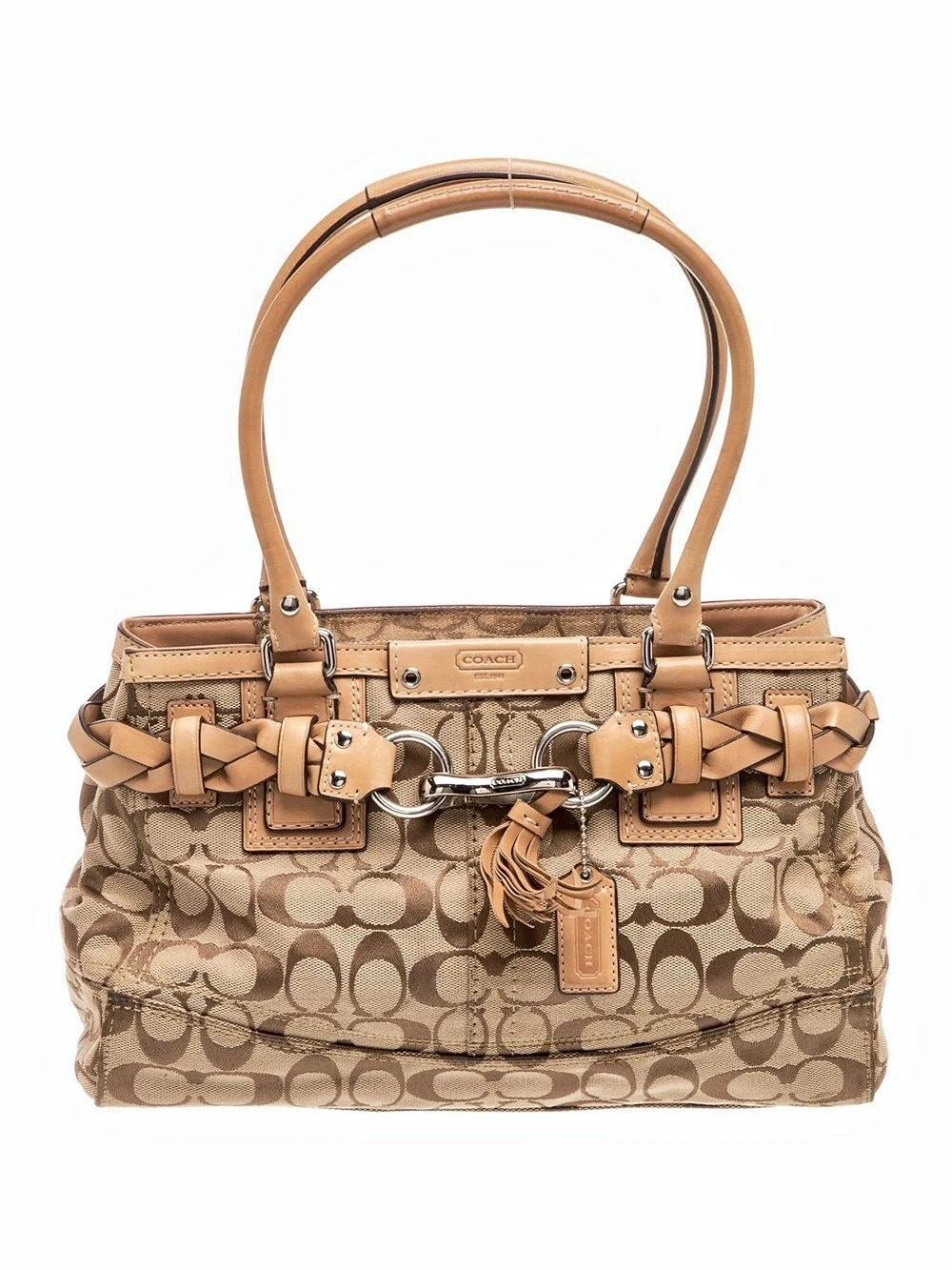 Coach Hamptons Signature Braided Carryall Shoulder Bag
